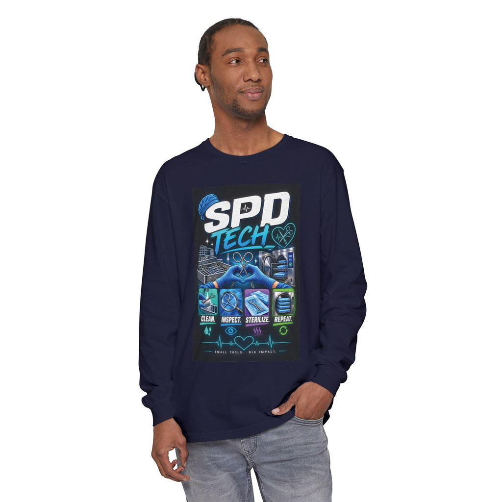 SPD Tech Long Sleeve T‑Shirt — Clean, Inspect, Sterilize Repeat (Medical Tech Shirt)