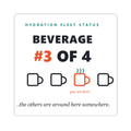 Hydration Fleet Status Sticker — "Beverage #3 of 4" Coffee Mug Progress Kiss-Cut Sticker
