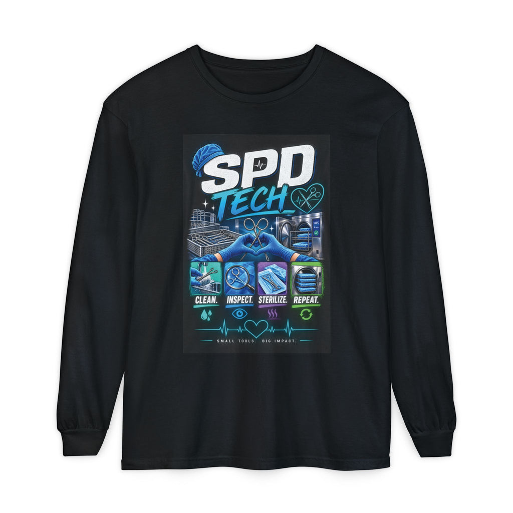 SPD Tech Long Sleeve T‑Shirt — Clean, Inspect, Sterilize Repeat (Medical Tech Shirt)