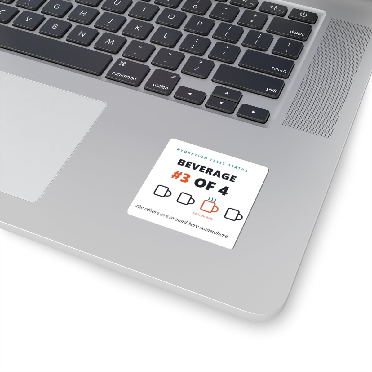 Hydration Fleet Status Sticker — "Beverage #3 of 4" Coffee Mug Progress Kiss-Cut Sticker