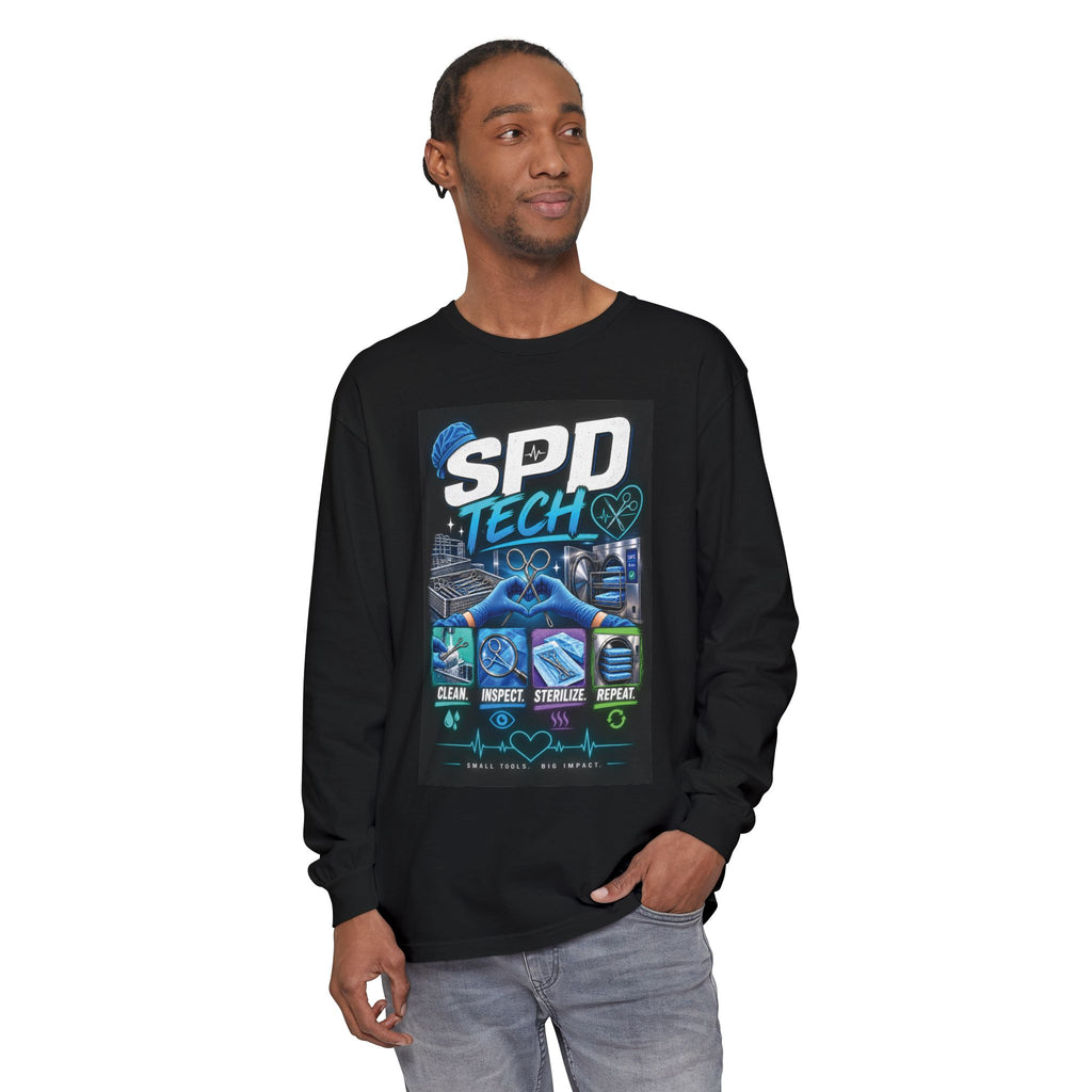 SPD Tech Long Sleeve T‑Shirt — Clean, Inspect, Sterilize Repeat (Medical Tech Shirt)