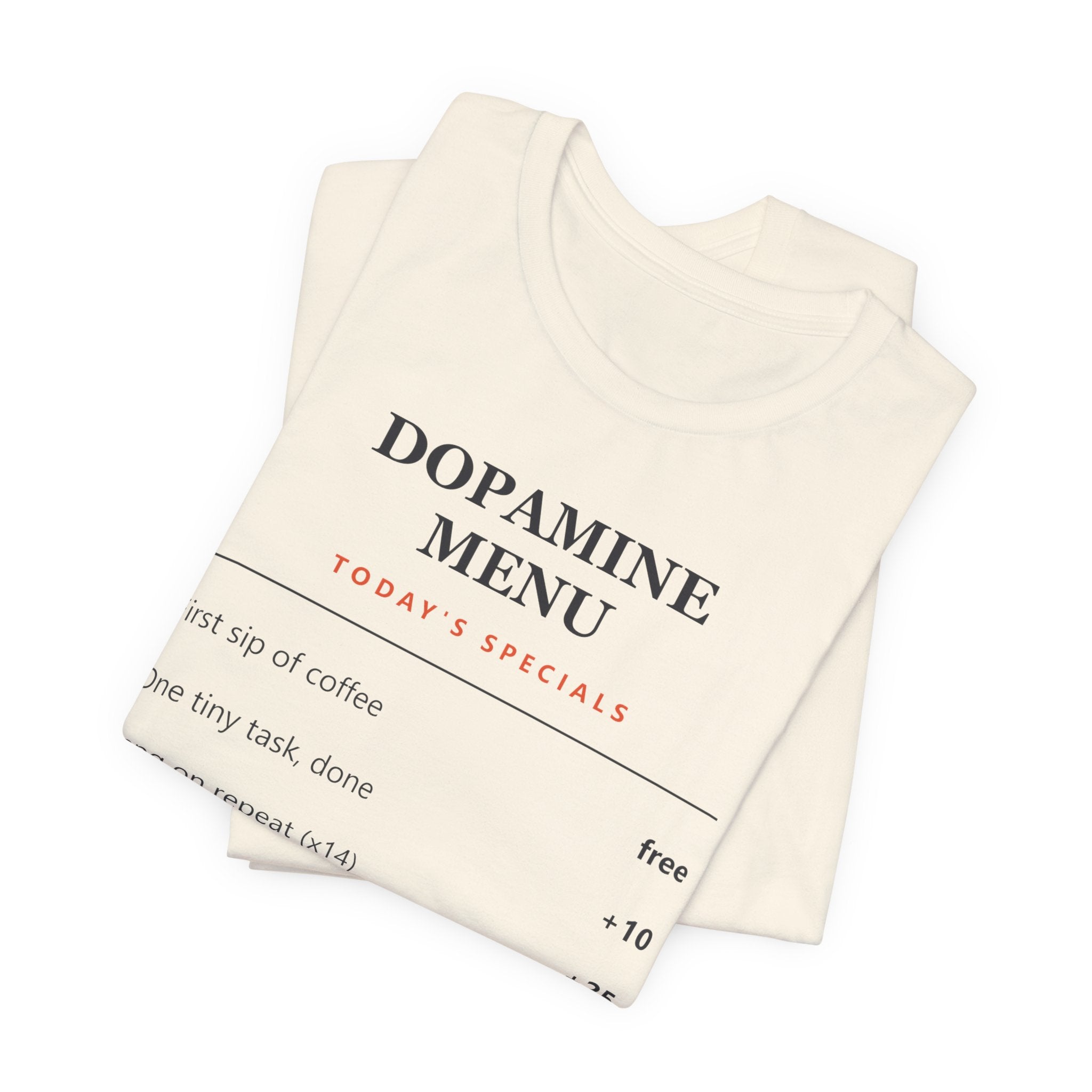 Dopamine Menu T-Shirt — Funny Self-Care Graphic Tee