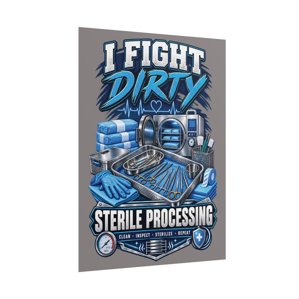 Sterile Processing Poster — “I Fight Dirty” Medical Sterilization Wall Art