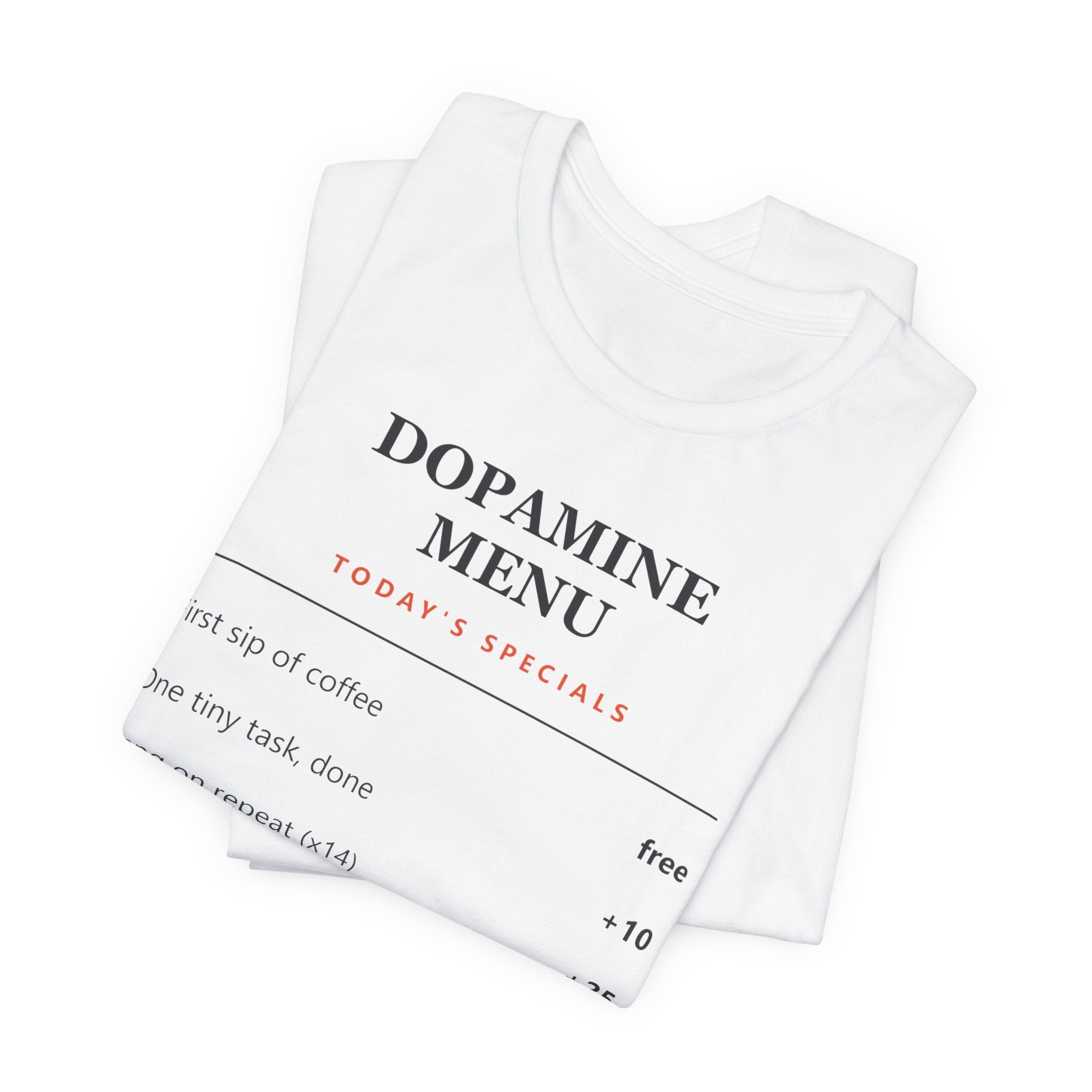 Dopamine Menu T-Shirt — Funny Self-Care Graphic Tee